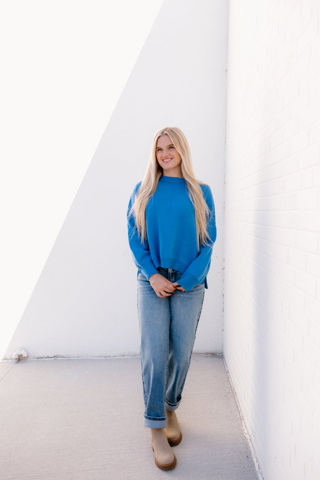 Hailey Drop Shoulder Sweater | Pacific