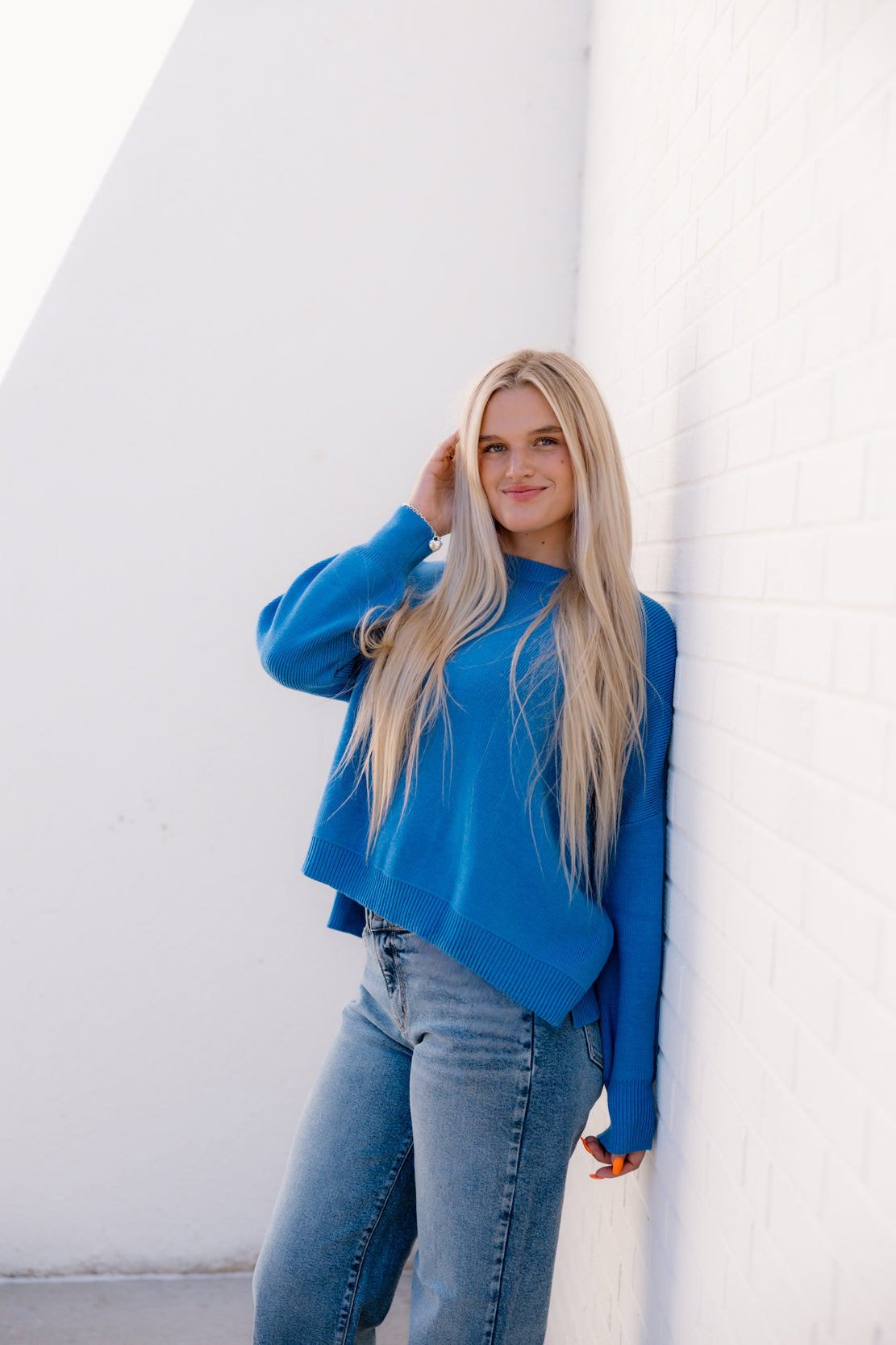 Hailey Drop Shoulder Sweater | Pacific