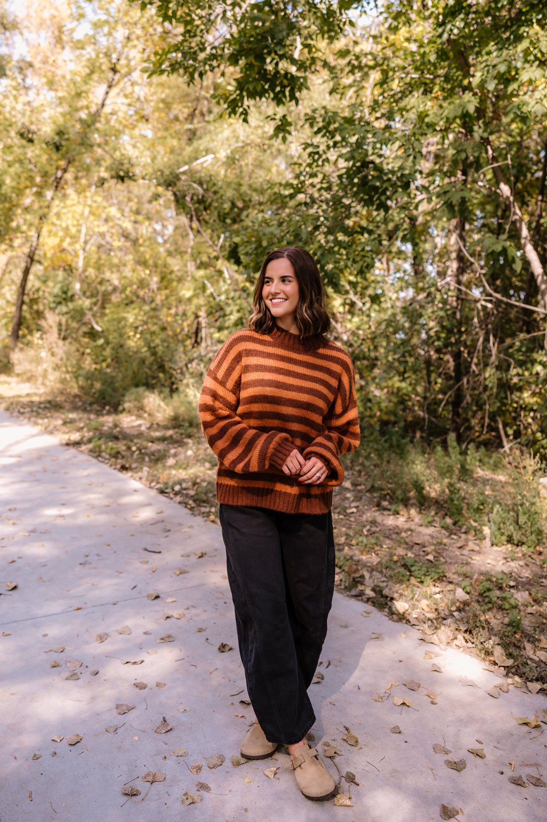 Keeley Striped Mock Neck Sweater | Sienna