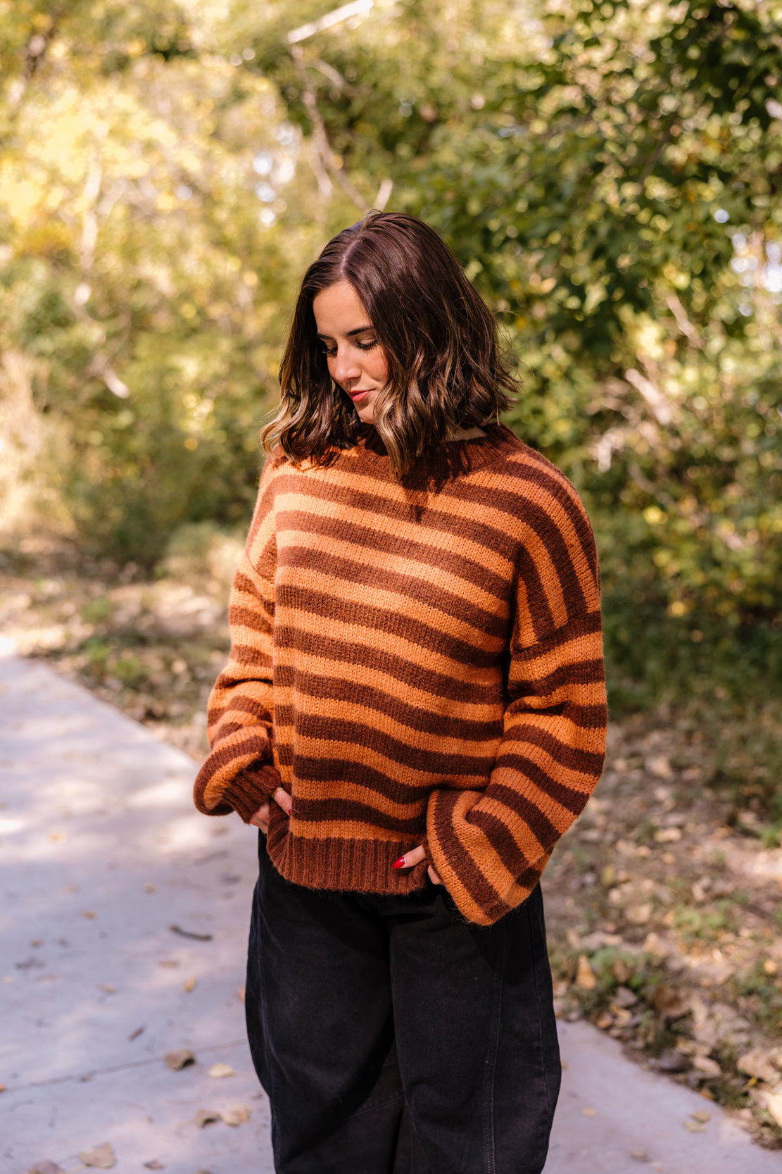 Keeley Striped Mock Neck Sweater | Sienna