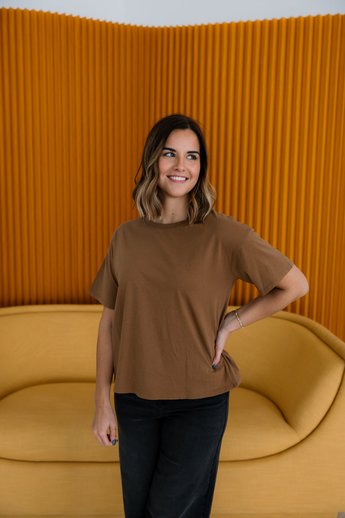 Malia Oversized Tee | Bronze Brown