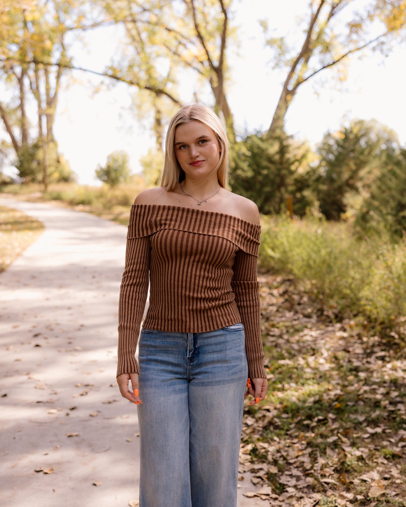 Blair Off The Shoulder Top | Chestnut