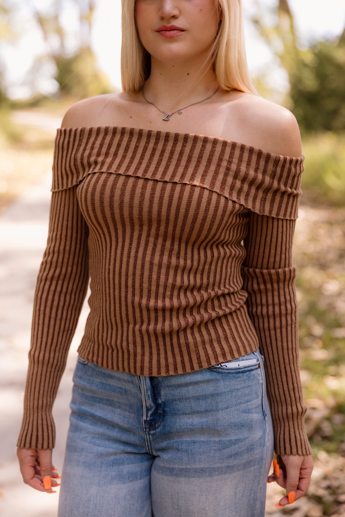 Blair Off The Shoulder Top | Chestnut
