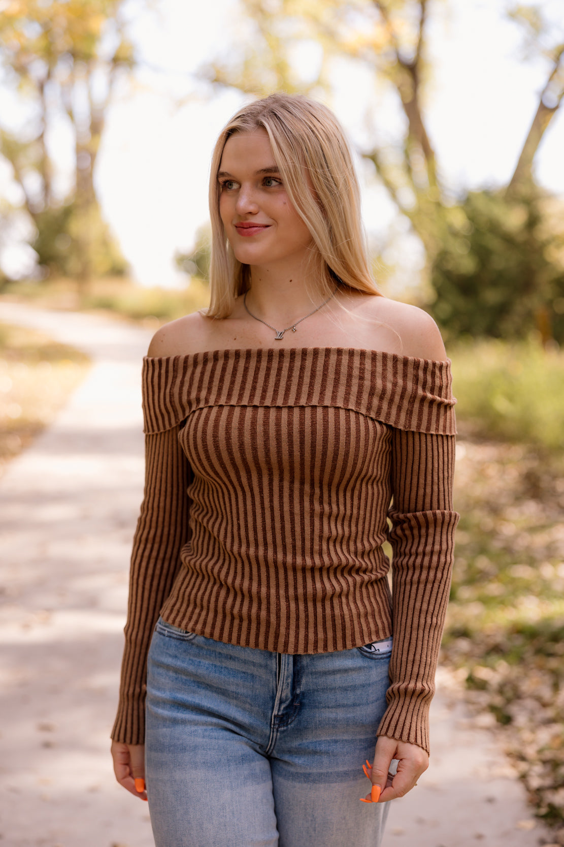 Blair Off The Shoulder Top | Chestnut
