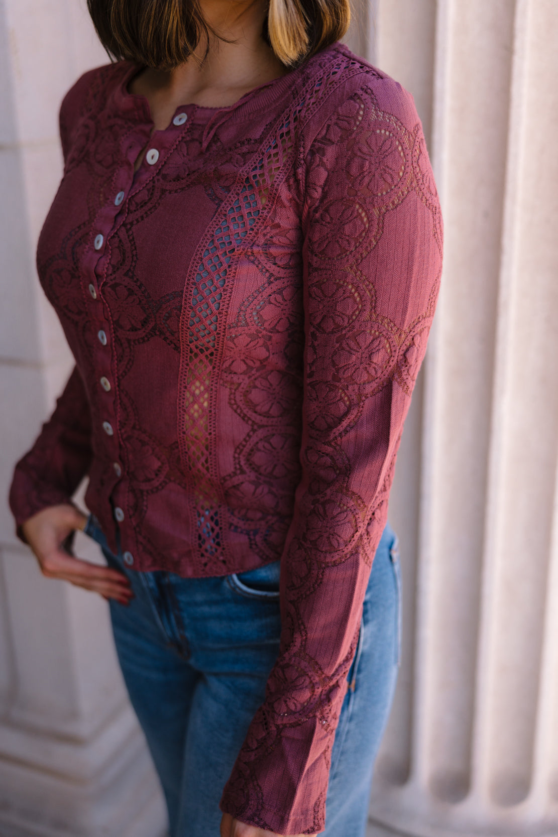Jae Knit Long Sleeve | Crushed Berry