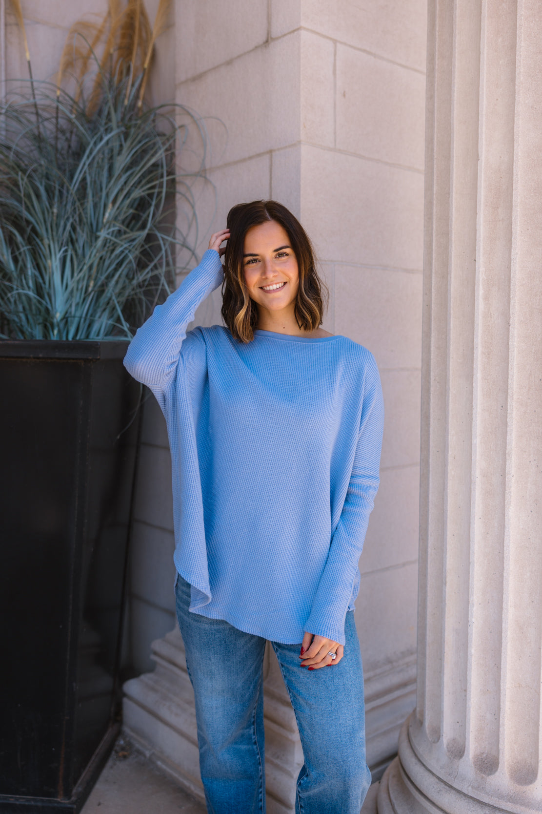 We The Free Latte Blues Solid Thermal | Dawn Breeze