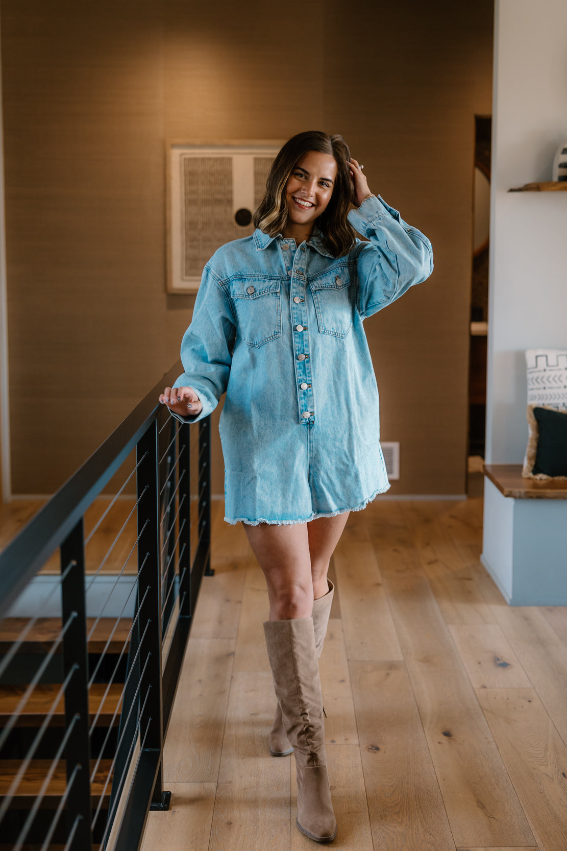 Shay Mineral Washed Denim Romper | Denim