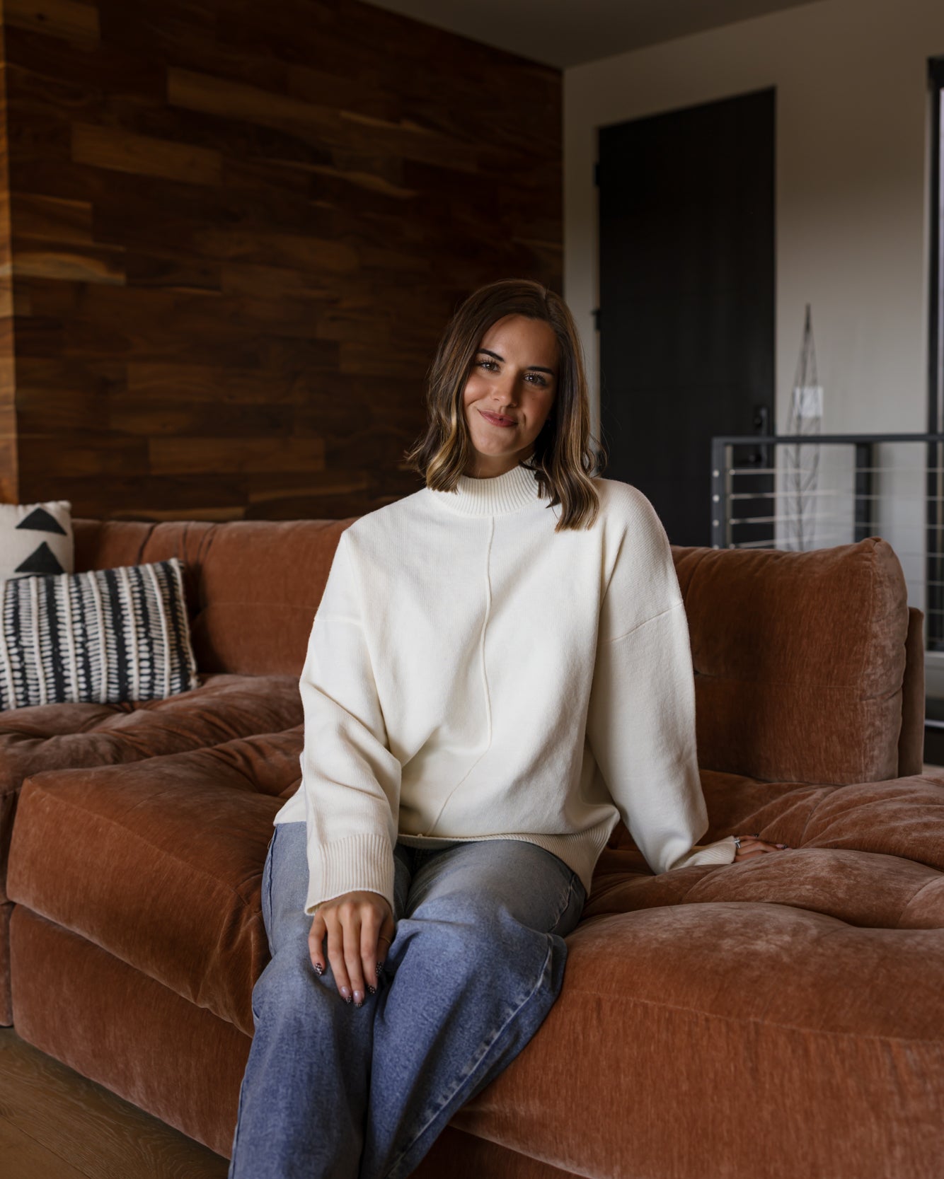 Rylee Mock Neck Sweater | Cream