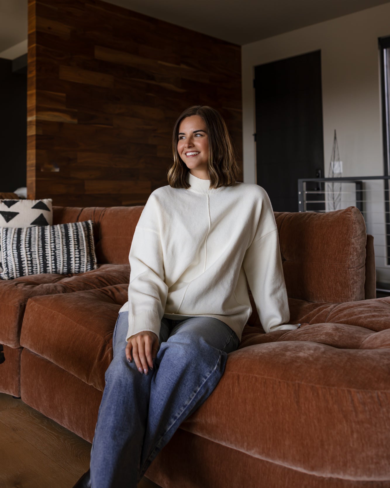 Rylee Mock Neck Sweater | Cream