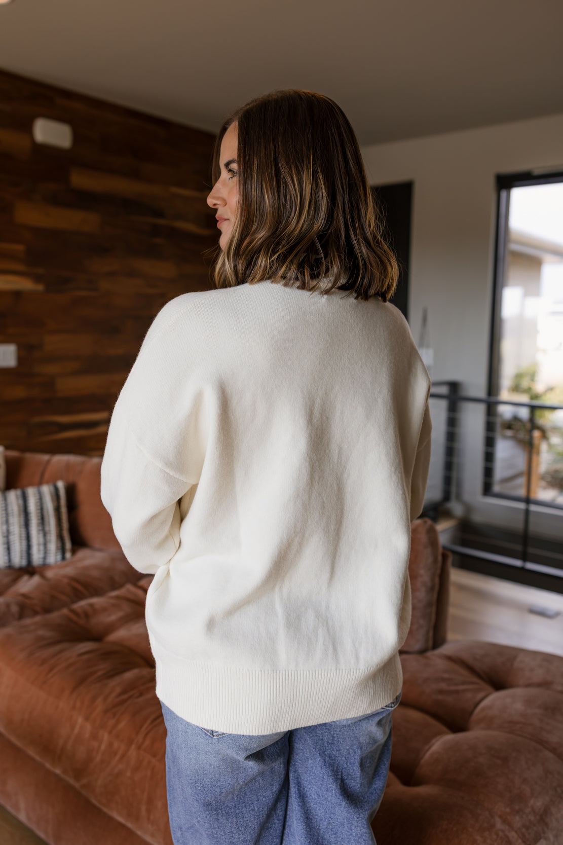 Rylee Mock Neck Sweater | Cream