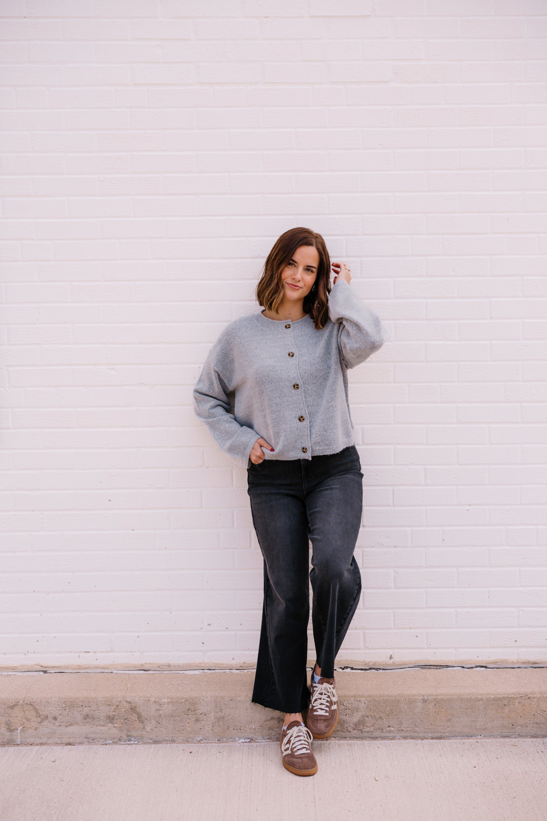 Saige Knit Cardigan | Heather Grey