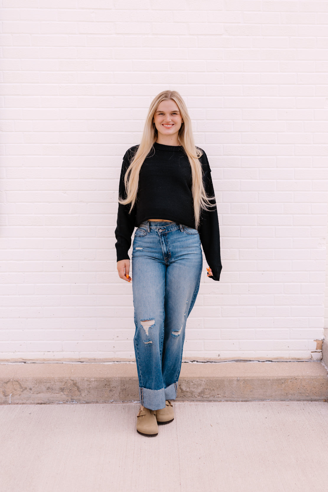 Karly Cropped Sweater | Black