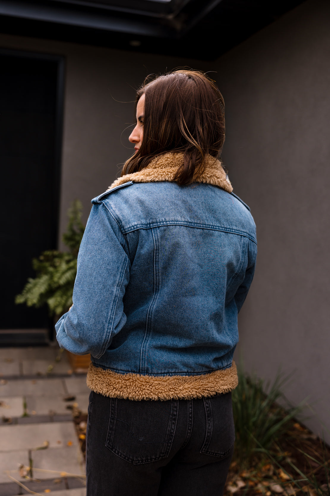 Henrietta Denim Sherpa Jacket | Medium Wash