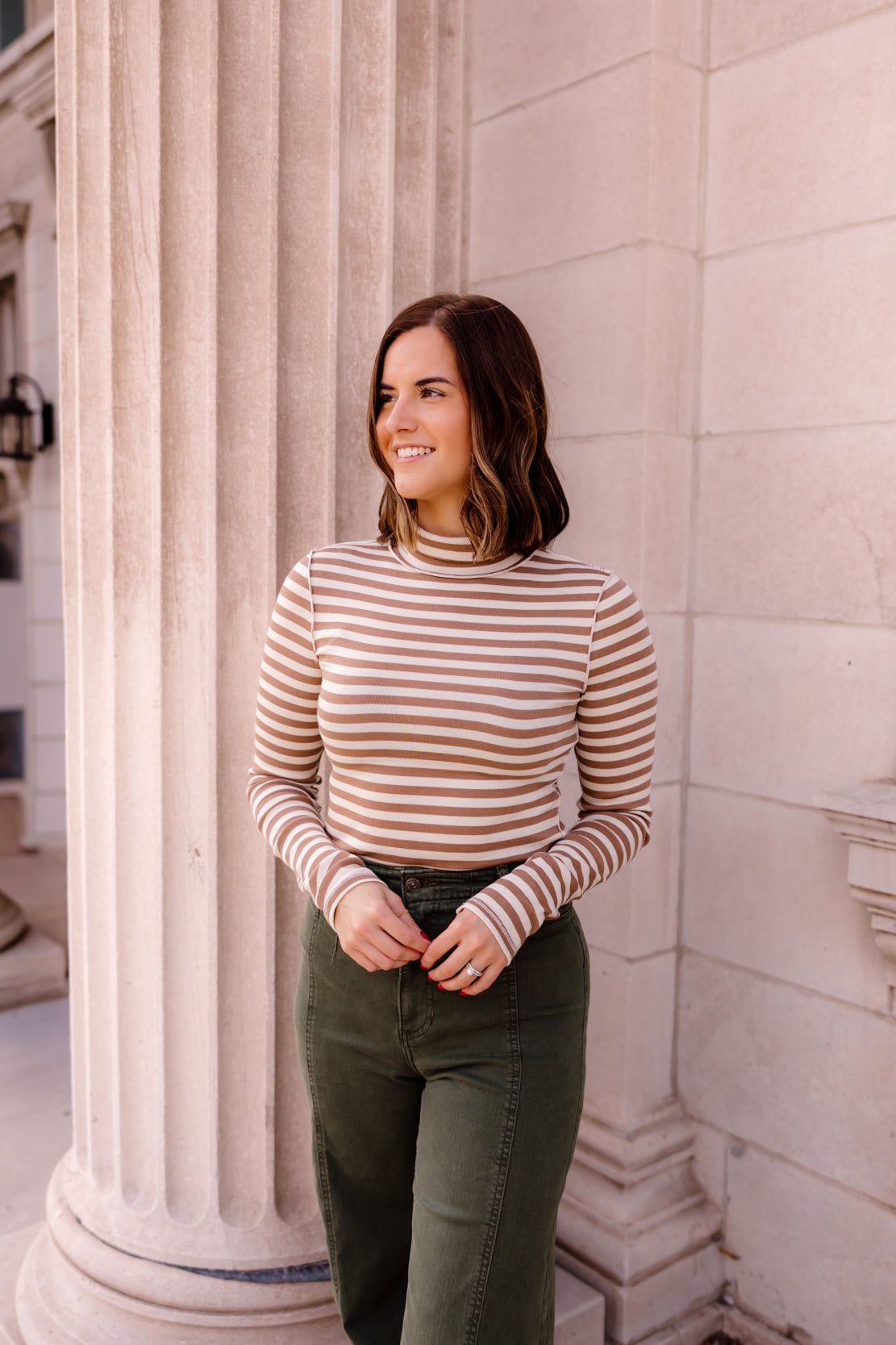 We The Free Good Good Stripe Turtleneck | Otter/Tea