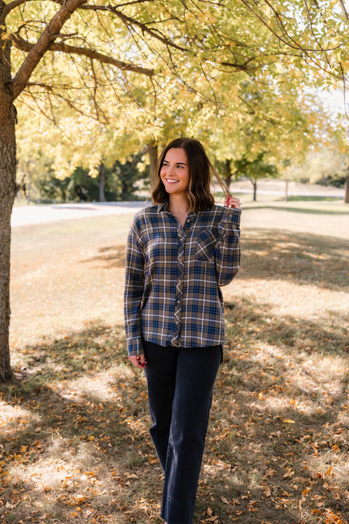 Novi Flannel Top | Olive