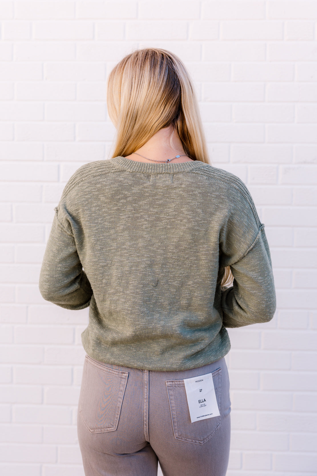 Lindsey Henley Sweater | Sage