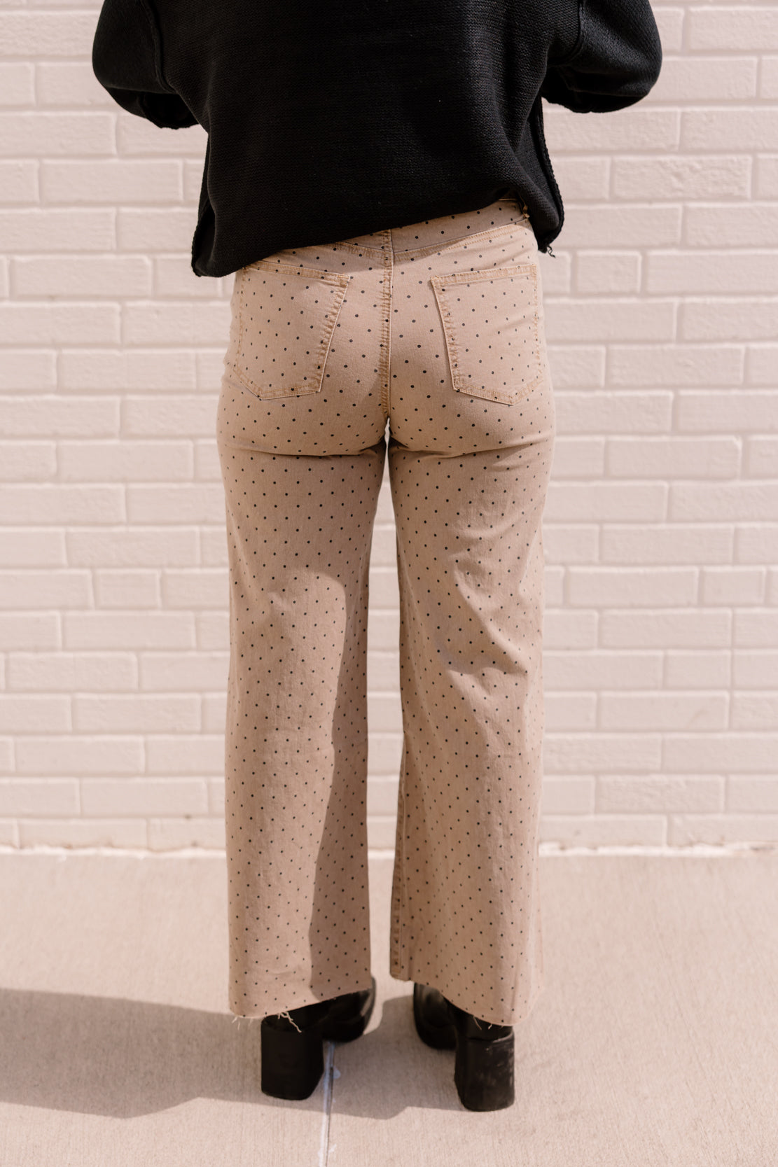 Finn Polka Dot Wide Leg Pant | Latte