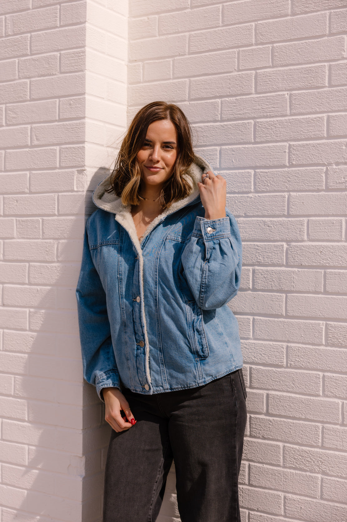We The Free Asher Cozy Denim Jacket | Snowdrift Wash