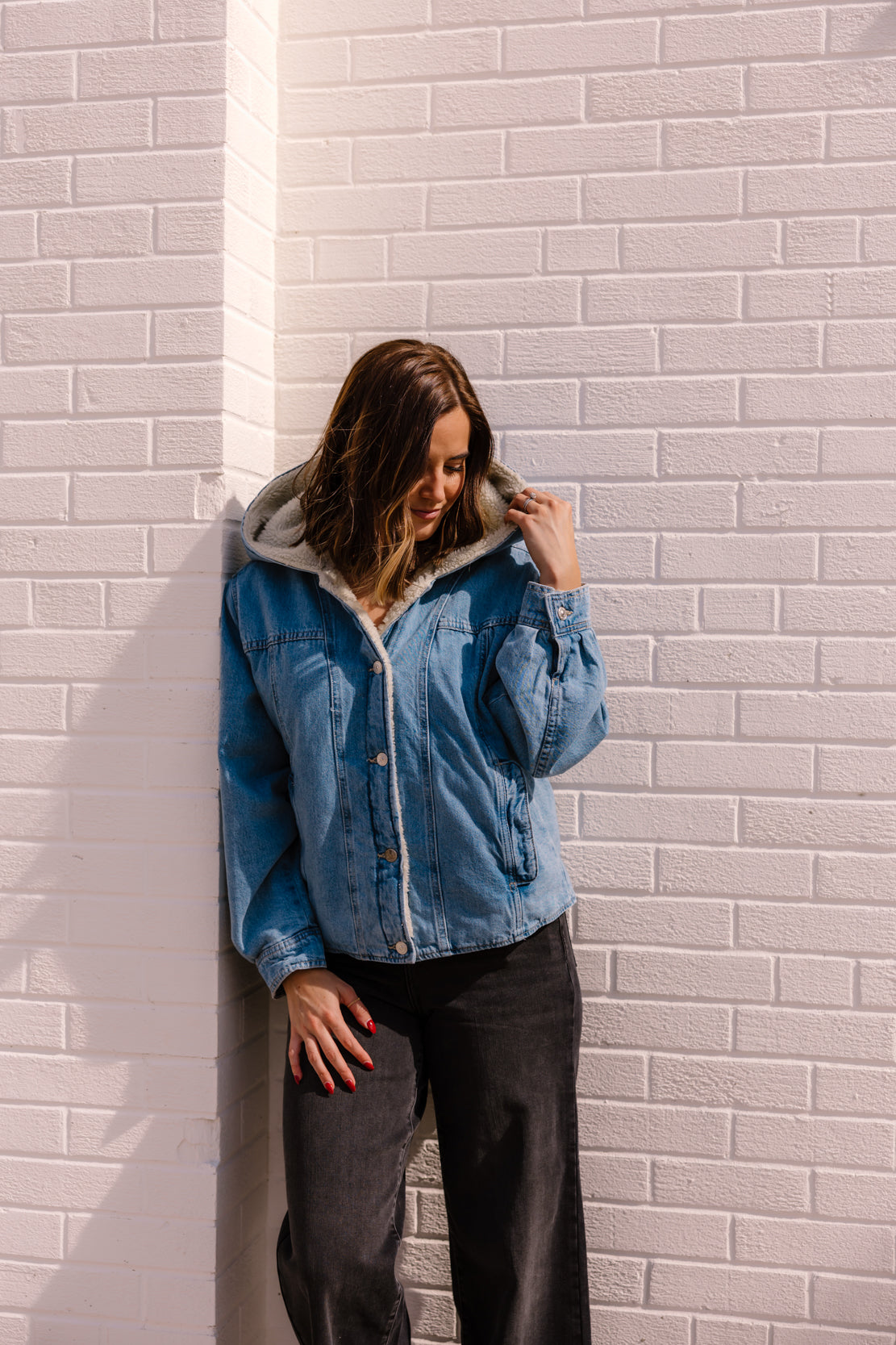 We The Free Asher Cozy Denim Jacket | Snowdrift Wash