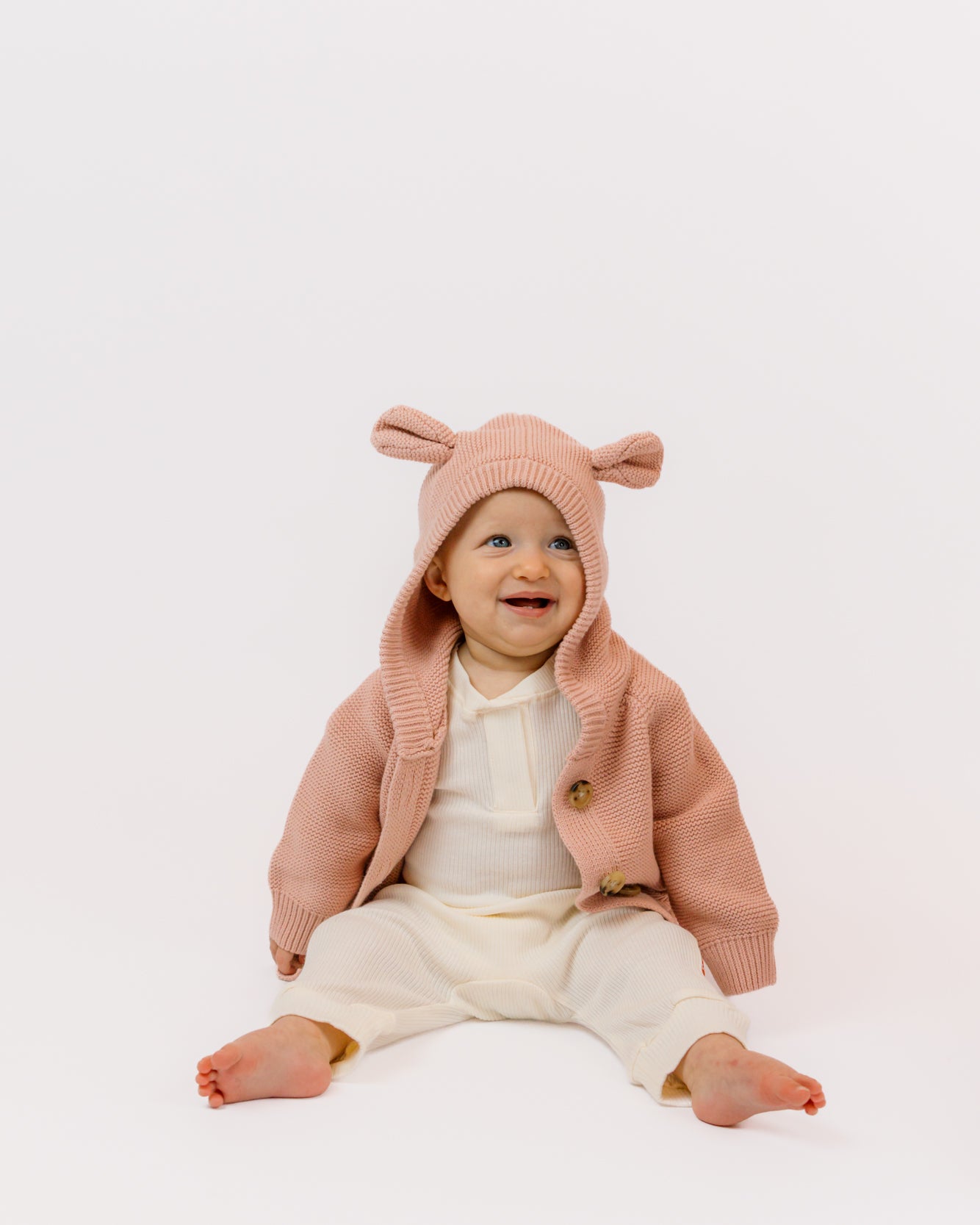 Babysprouts Knit Hoodie | Misty Rose