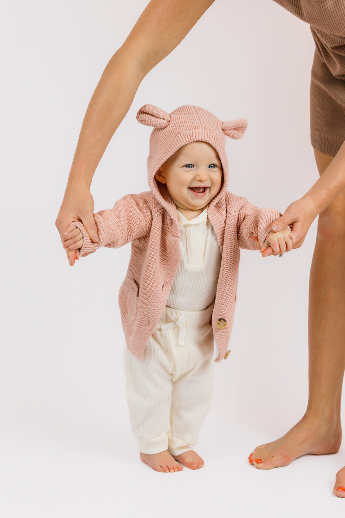 Babysprouts Knit Hoodie | Misty Rose