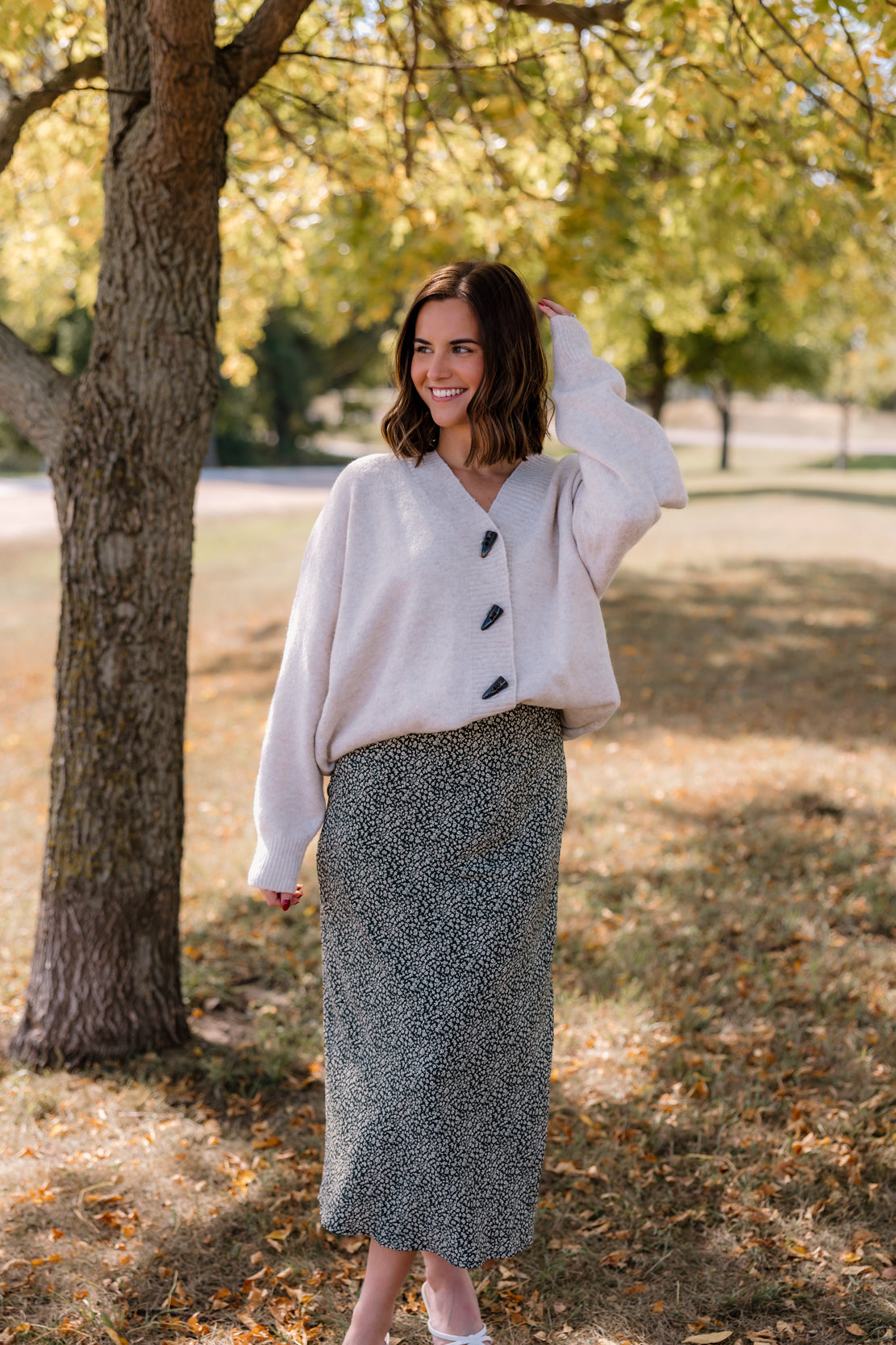 Baylor Brushed Toggle Button Cardigan | Ecru