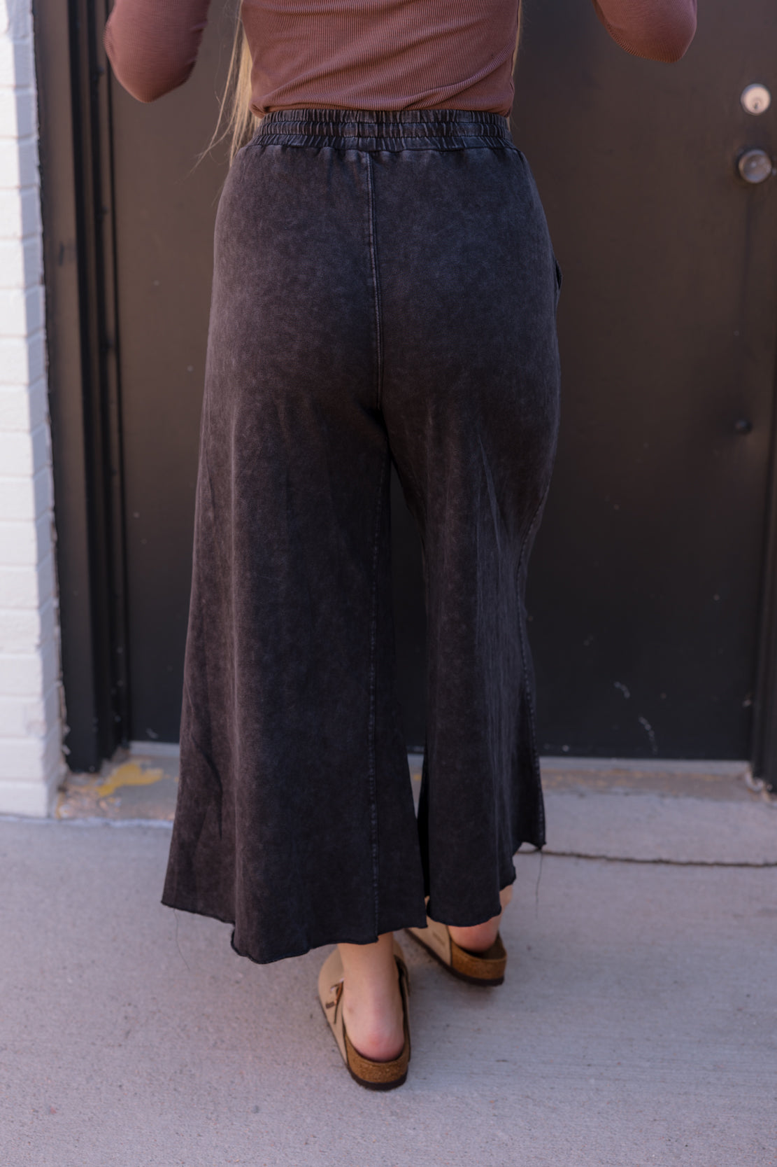 Avery Knit Wide Leg Pant | Black