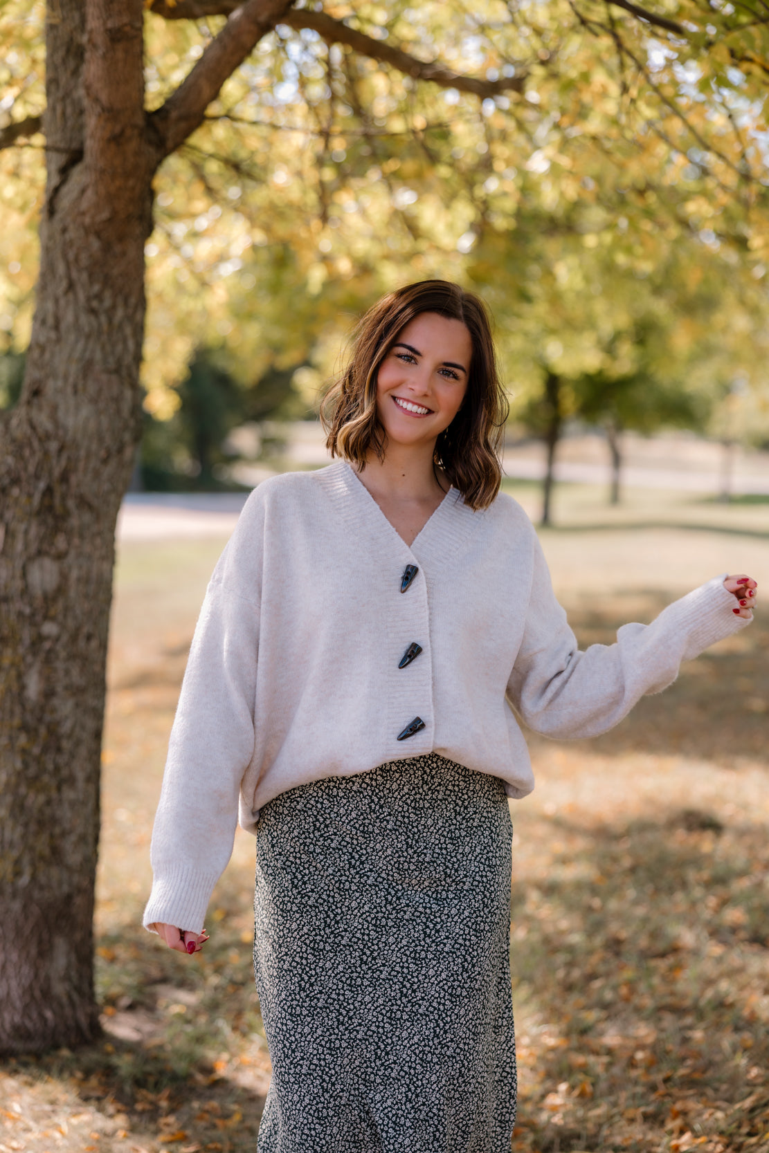 Baylor Brushed Toggle Button Cardigan | Ecru
