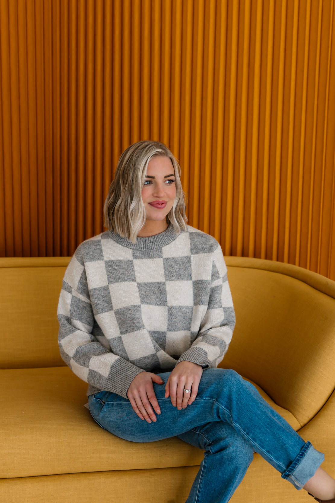 Barkley Checkered Sweater | Oatmeal Combo