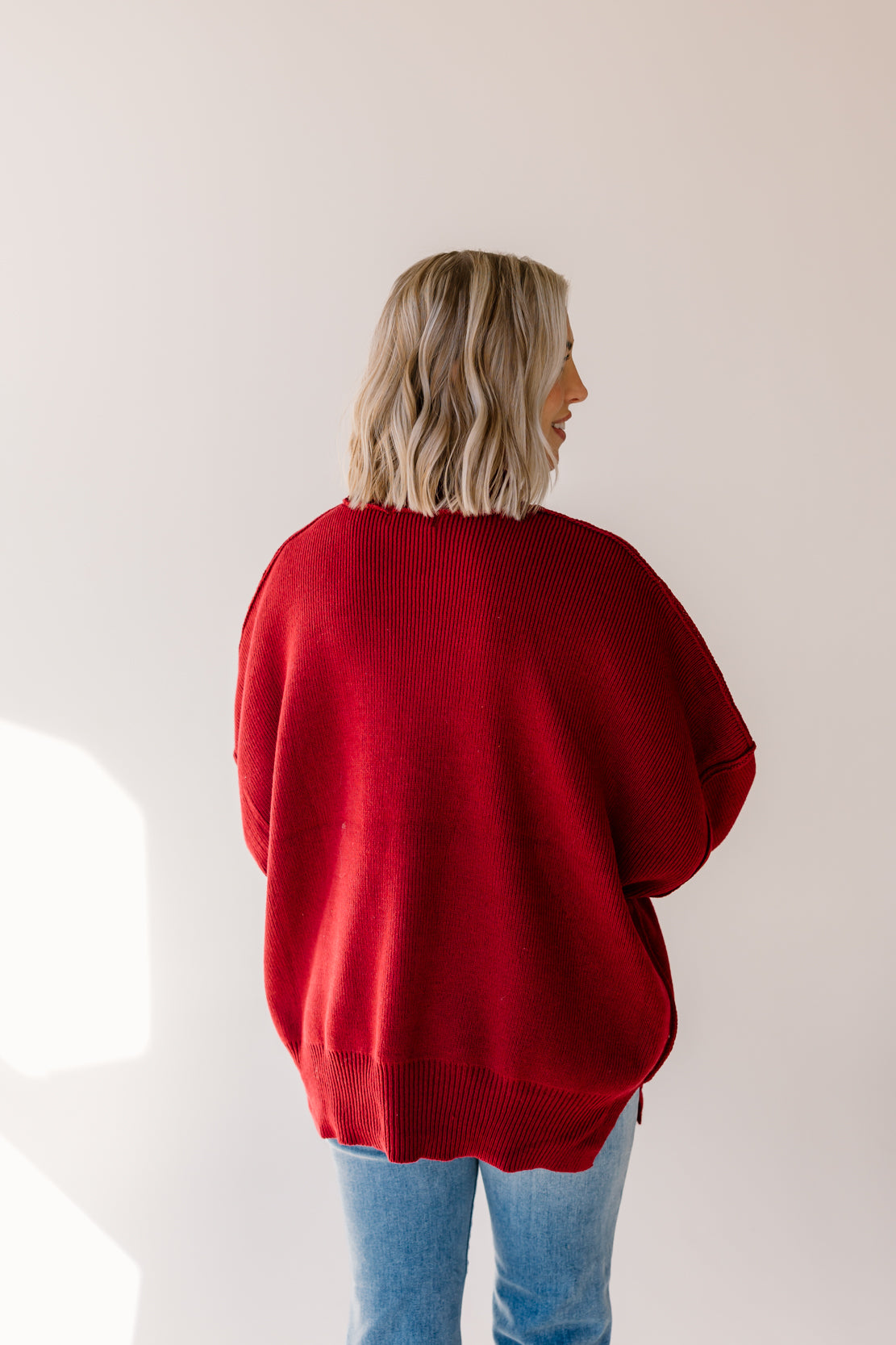 Ryder Side Slit Oversized Sweater | Cabernet