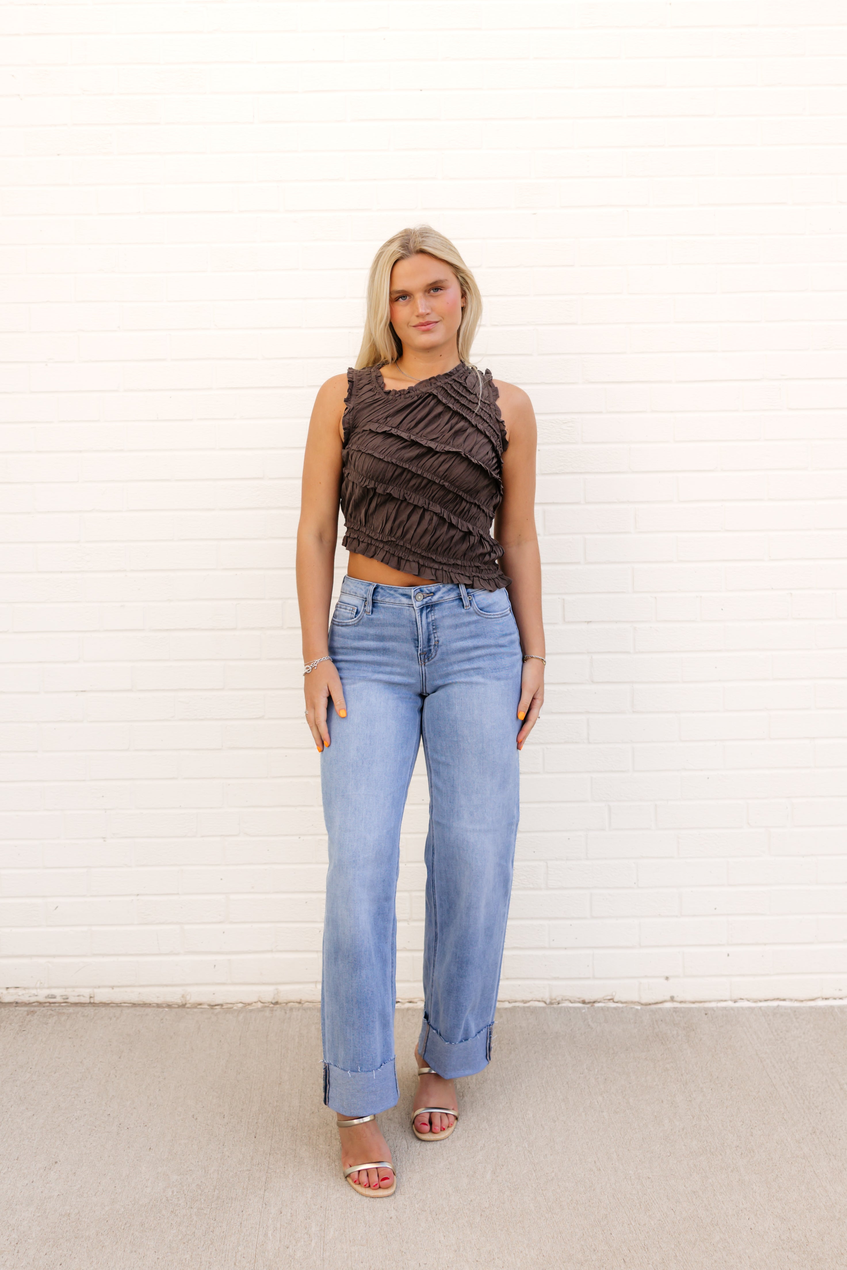 Pink Sands Smocked Top | Chocolate