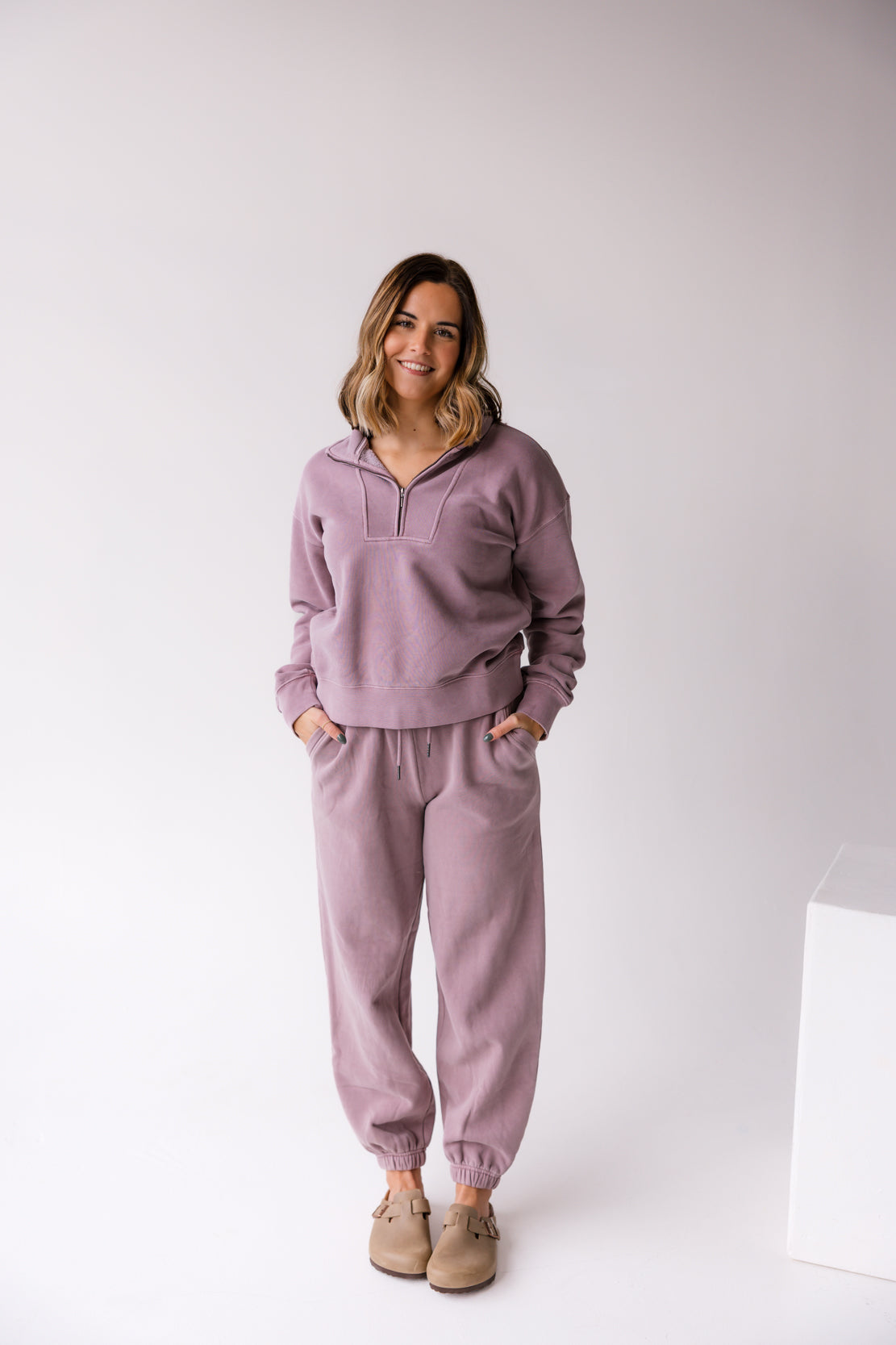 Serenity Fleece 1/4 Zip Pullover | Dusty Lavender