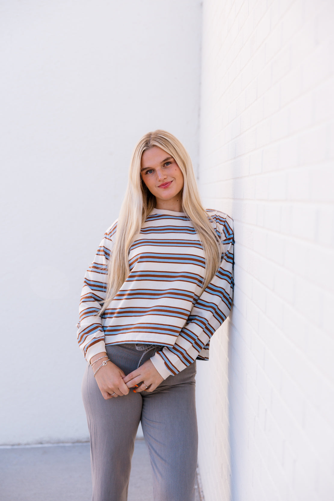 Riley Striped Shirt | Blue Camel
