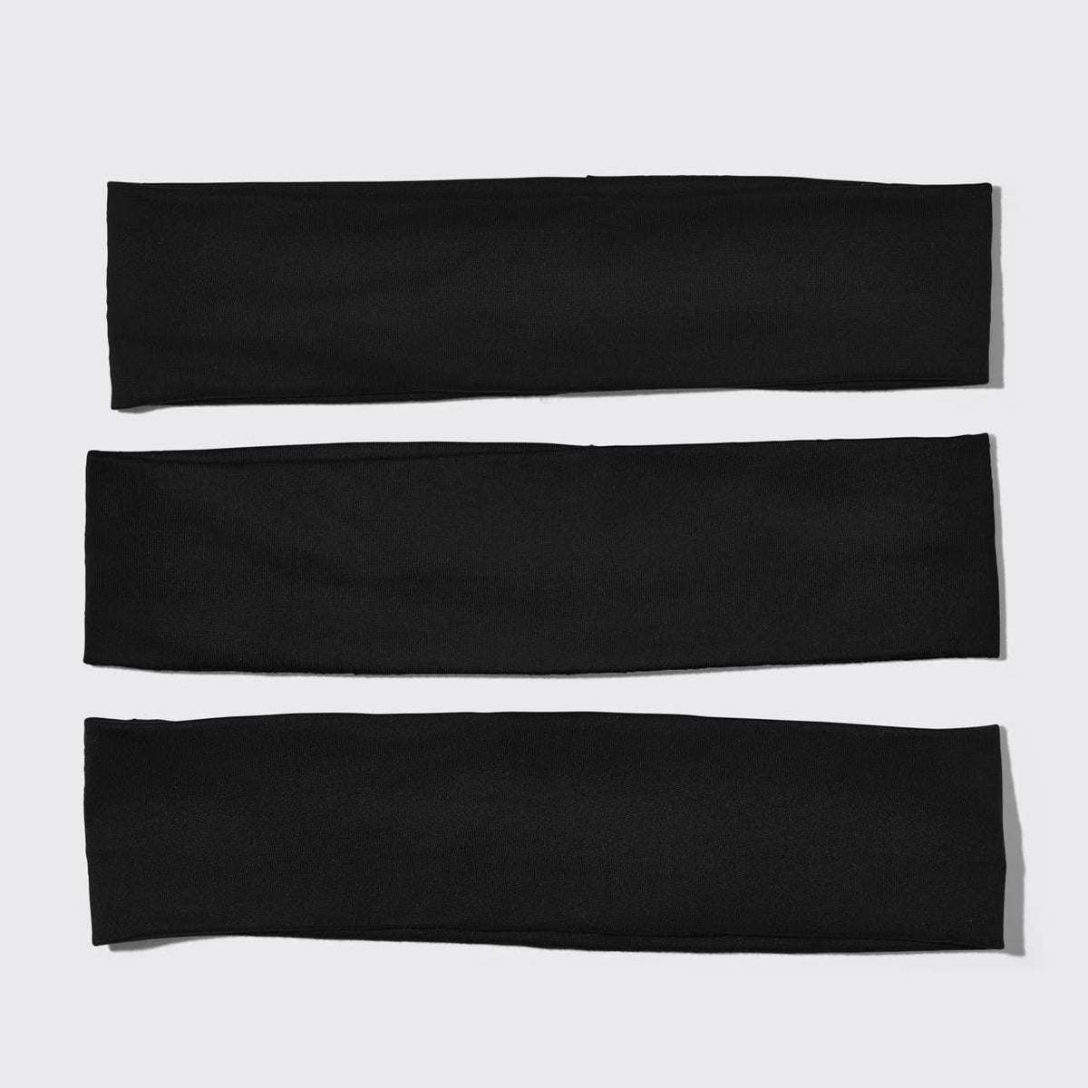 Recycled Fabric Active Headbands 3pc Set- Black