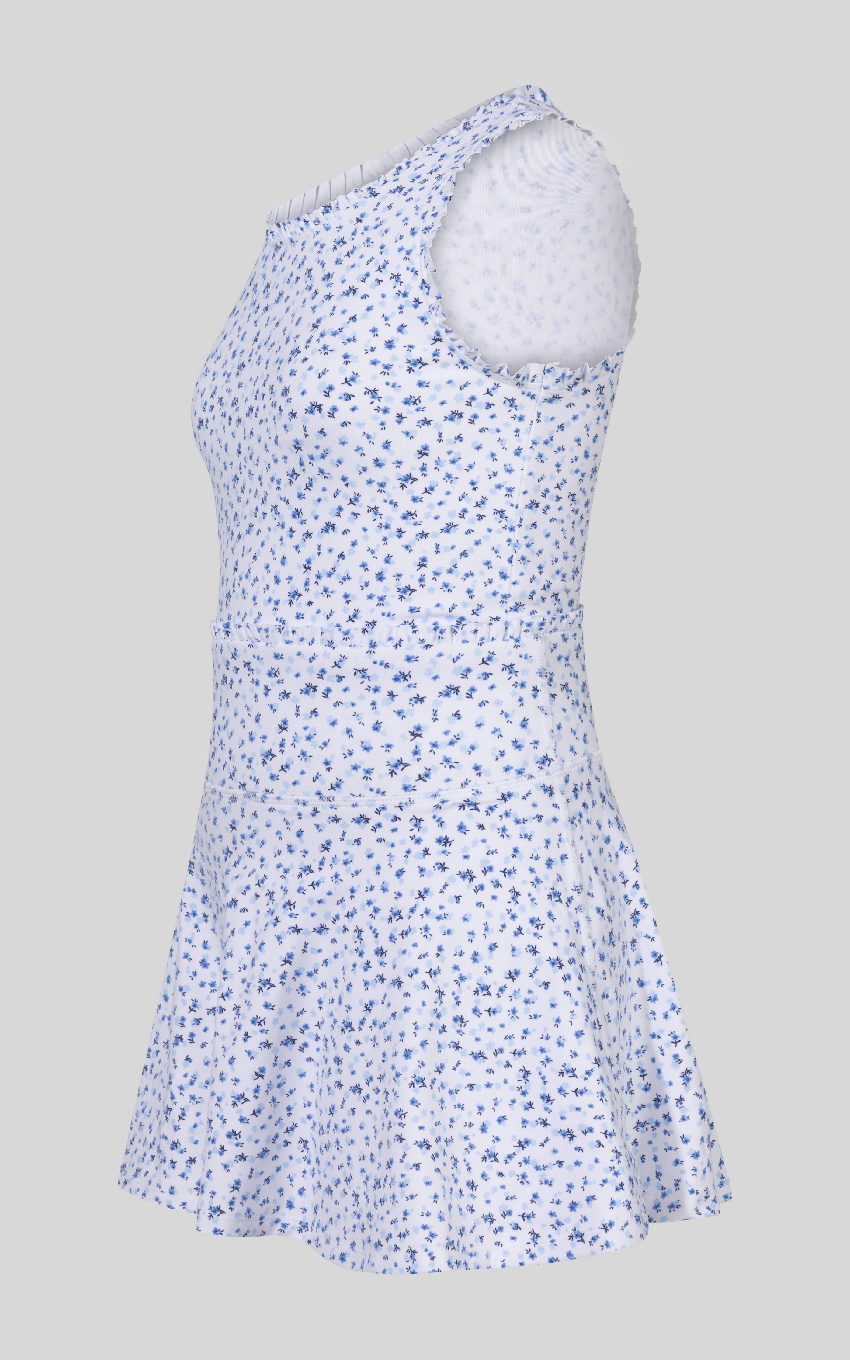 Girls Lux Lettuce Edge Tank, Skort, and Scrunchie Set | Teeny Tiny Floral Marina