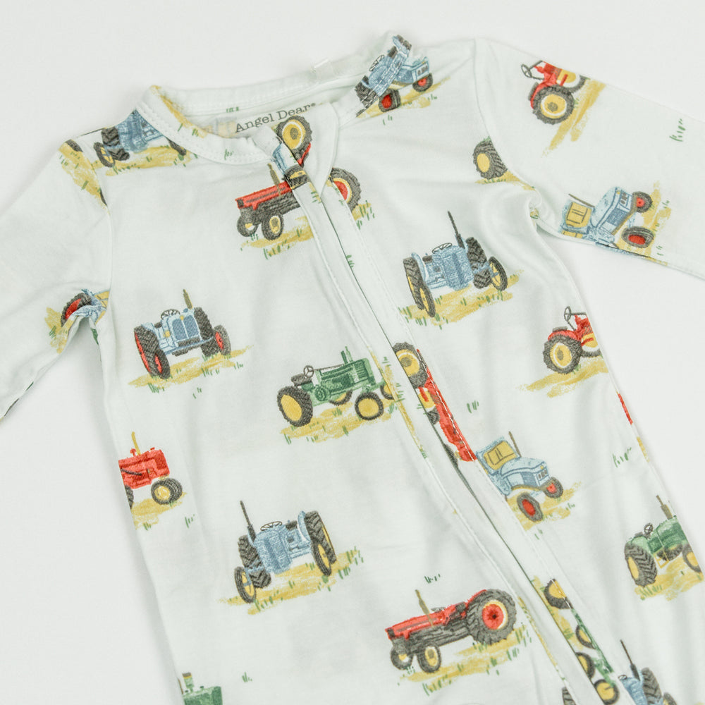 Angel Dear 2 Way Zipper Footie | Vintage Tractors