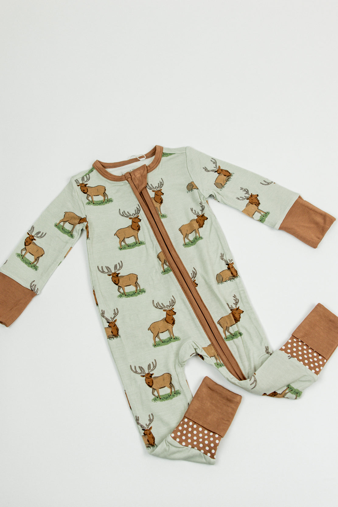 Angel Dear 2 Way Zipper Romper | Elk