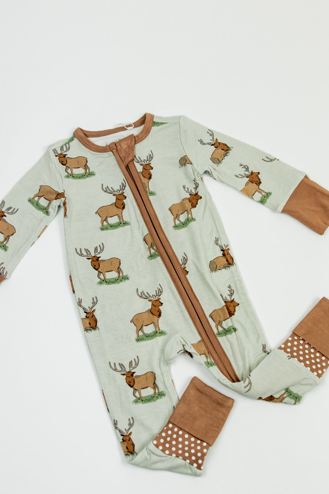 Angel Dear 2 Way Zipper Romper | Elk