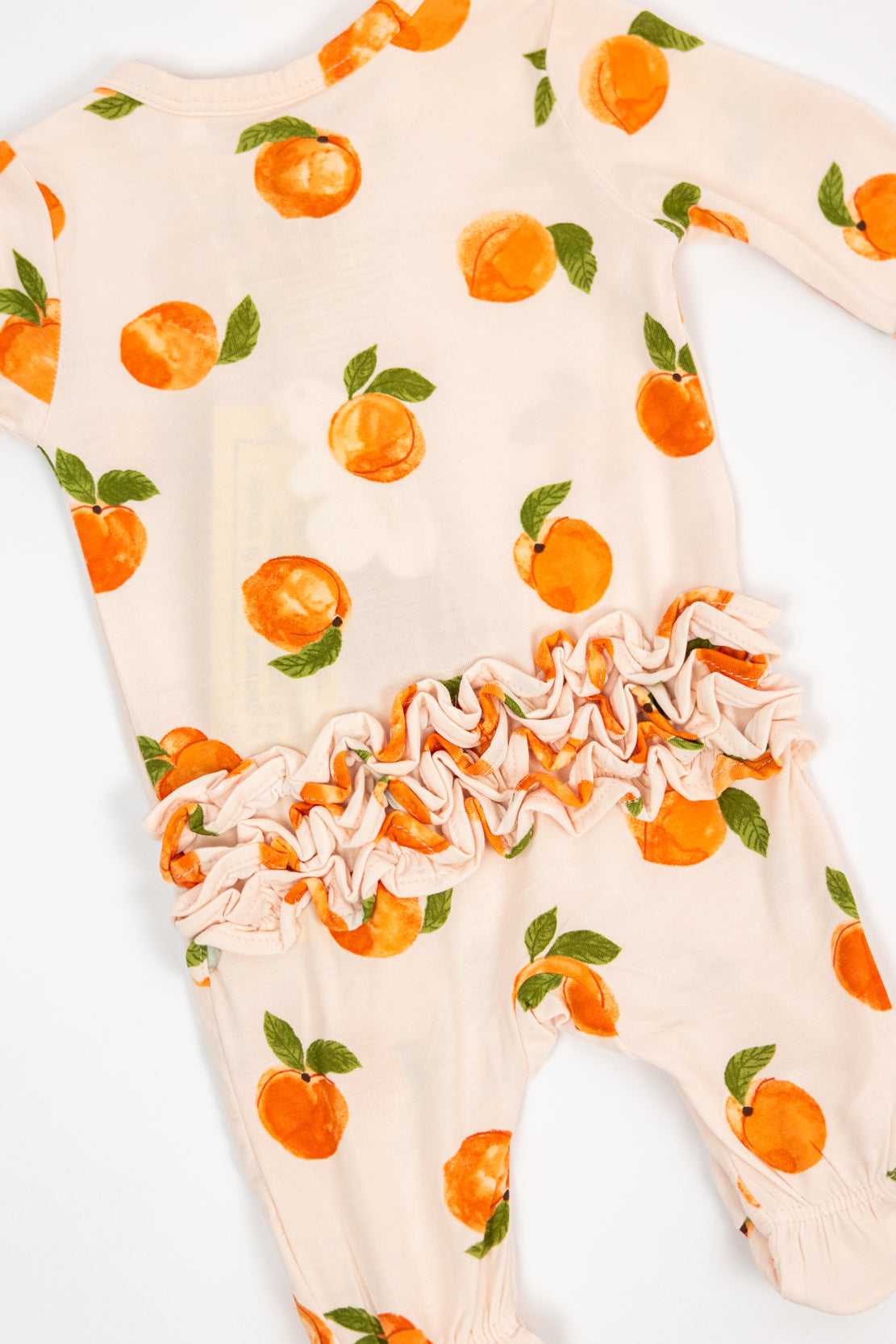 Angel Dear 2 Way Zipper Ruffle Footie | Watercolor Peaches