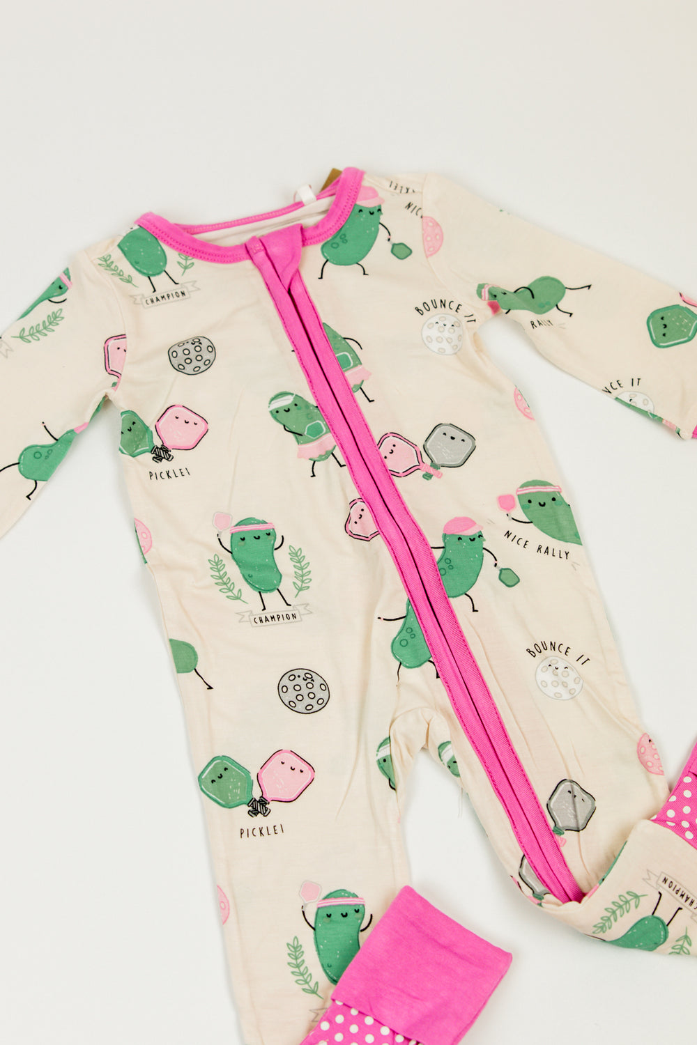 Angel Dear 2 Way Zipper Romper | Pickleball Pink