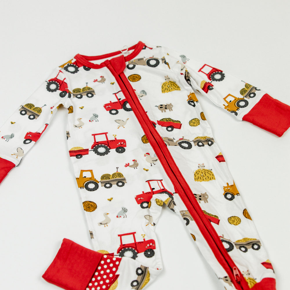 Angel Dear 2 Way Zipper Romper | Happy Tractors