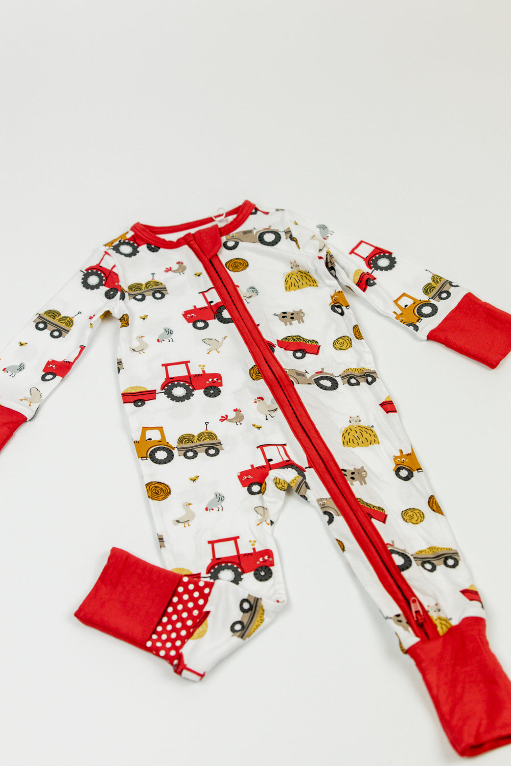 Angel Dear 2 Way Zipper Romper | Happy Tractors