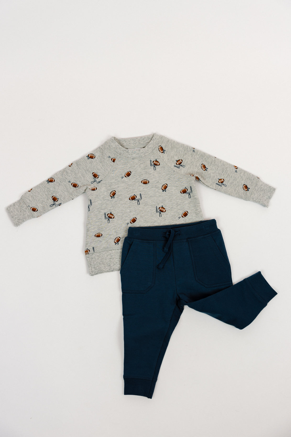 Angel Dear French Terry Sweatshirt & Jogger Set | Football Field Goal