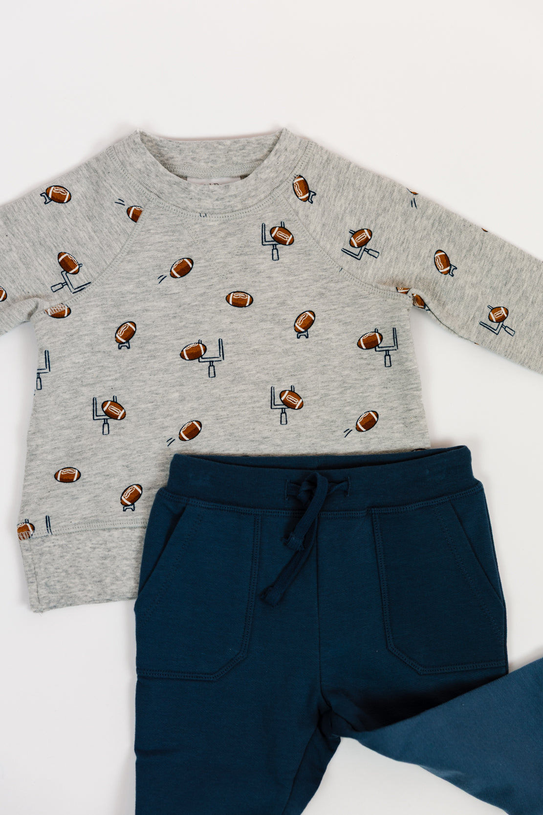 Angel Dear French Terry Sweatshirt & Jogger Set | Football Field Goal