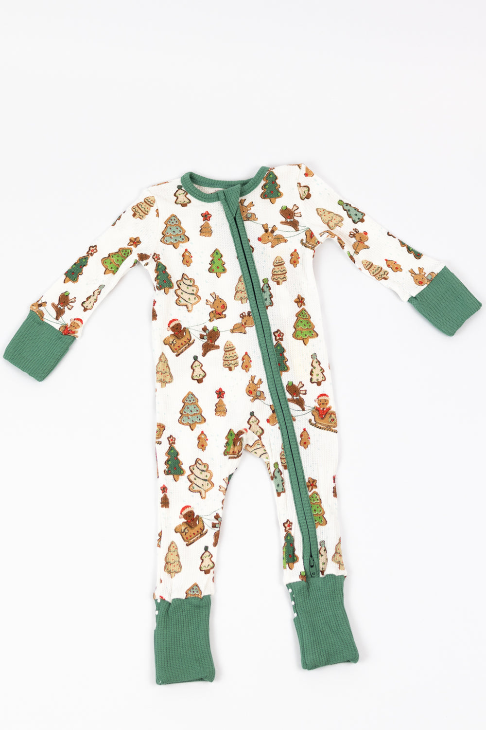 Angel Dear 2 Way Zipper Romper | Gingerbread Sleigh Ride