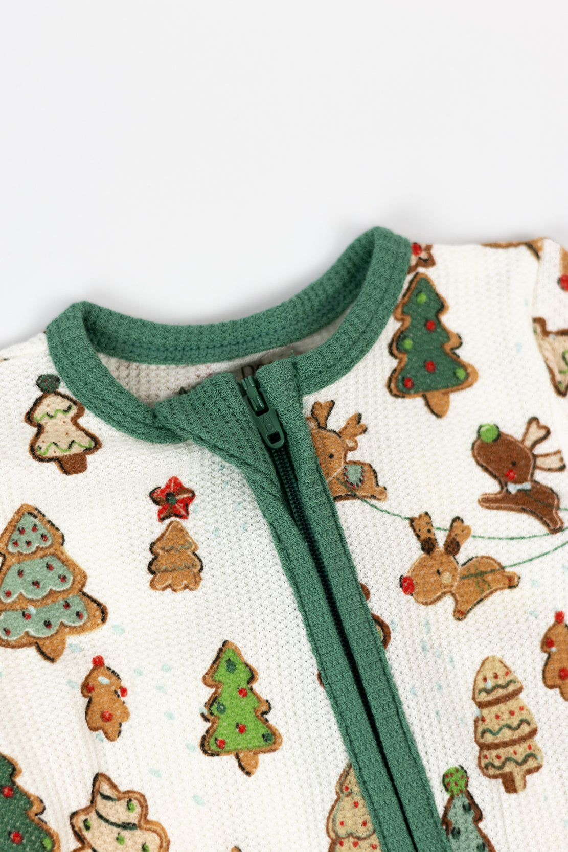 Angel Dear 2 Way Zipper Romper | Gingerbread Sleigh Ride