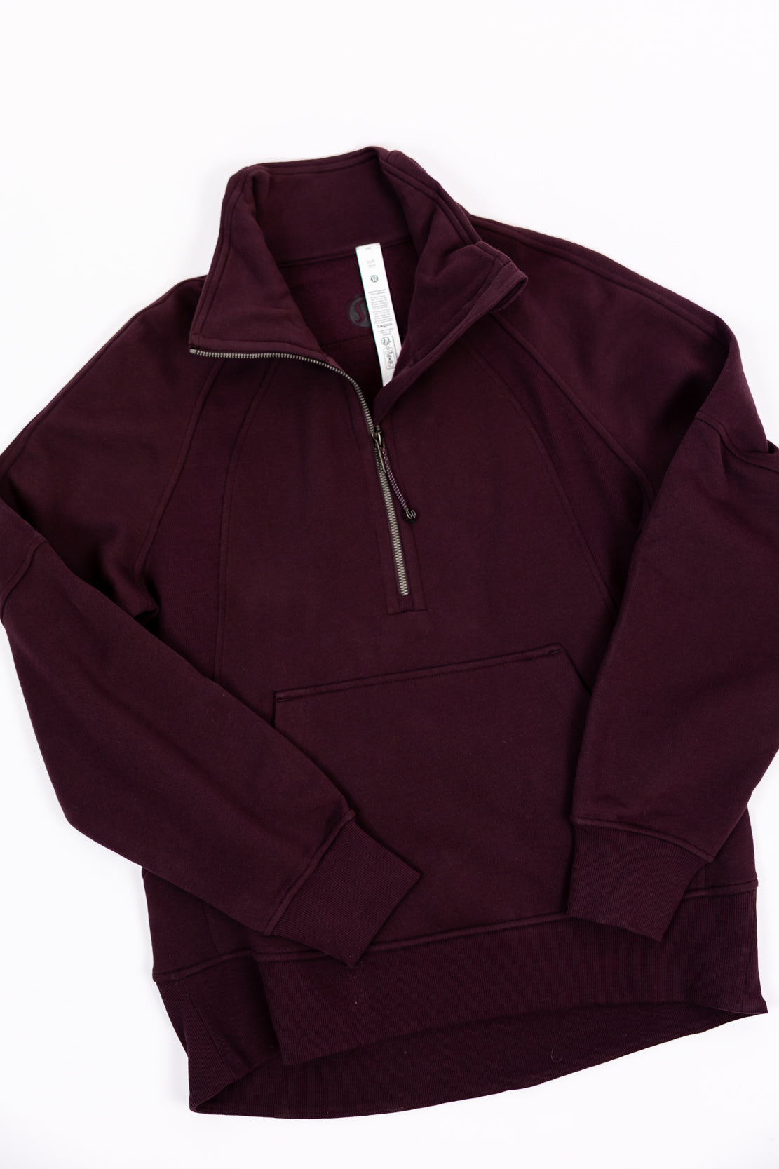 Scuba Oversized Funnel Neck Half Zip Long | Goodnight Plum