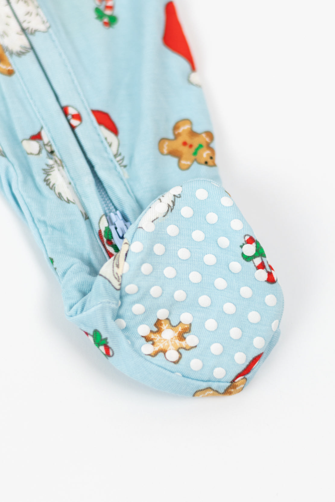 Angel Dear 2 Way Zipper Footie | Vintage Santas Blue