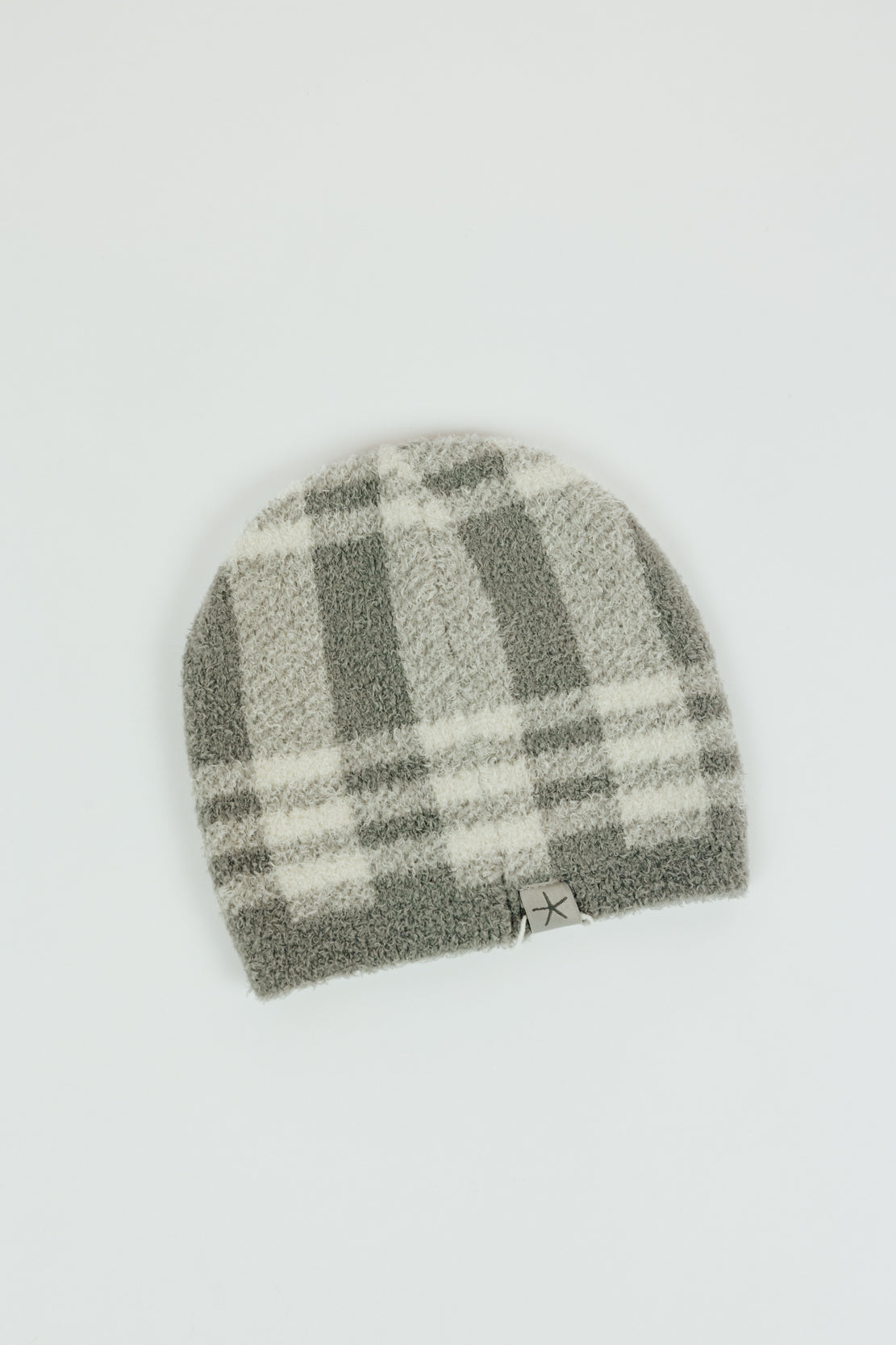 Barefoot Dreams Baby Plaid Beanie | Moonbeam Cream