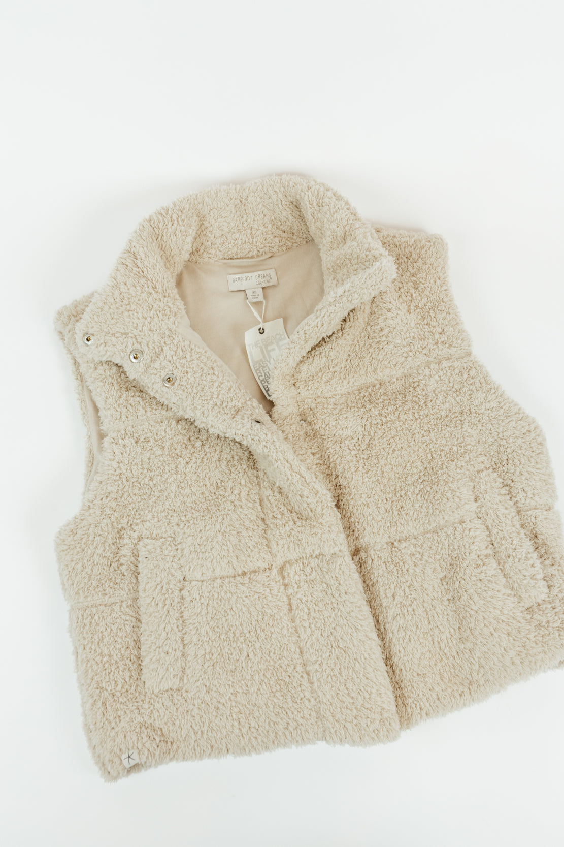 Barefoot Dreams Brushed Puffer Vest | Stone